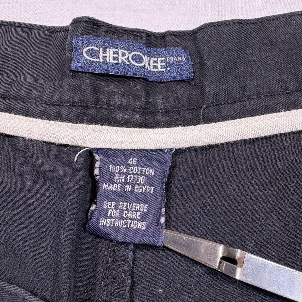 Cherokee Mens Black Cotton Pleated Shorts Size 46‎